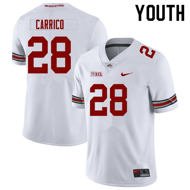 Youth Nike Ohio State Buckeyes Reid Carrico #28 White NCAA Authentic Stitched College Football Jersey ESM10X1G